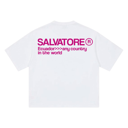 Pink Military T-Shirt (White)